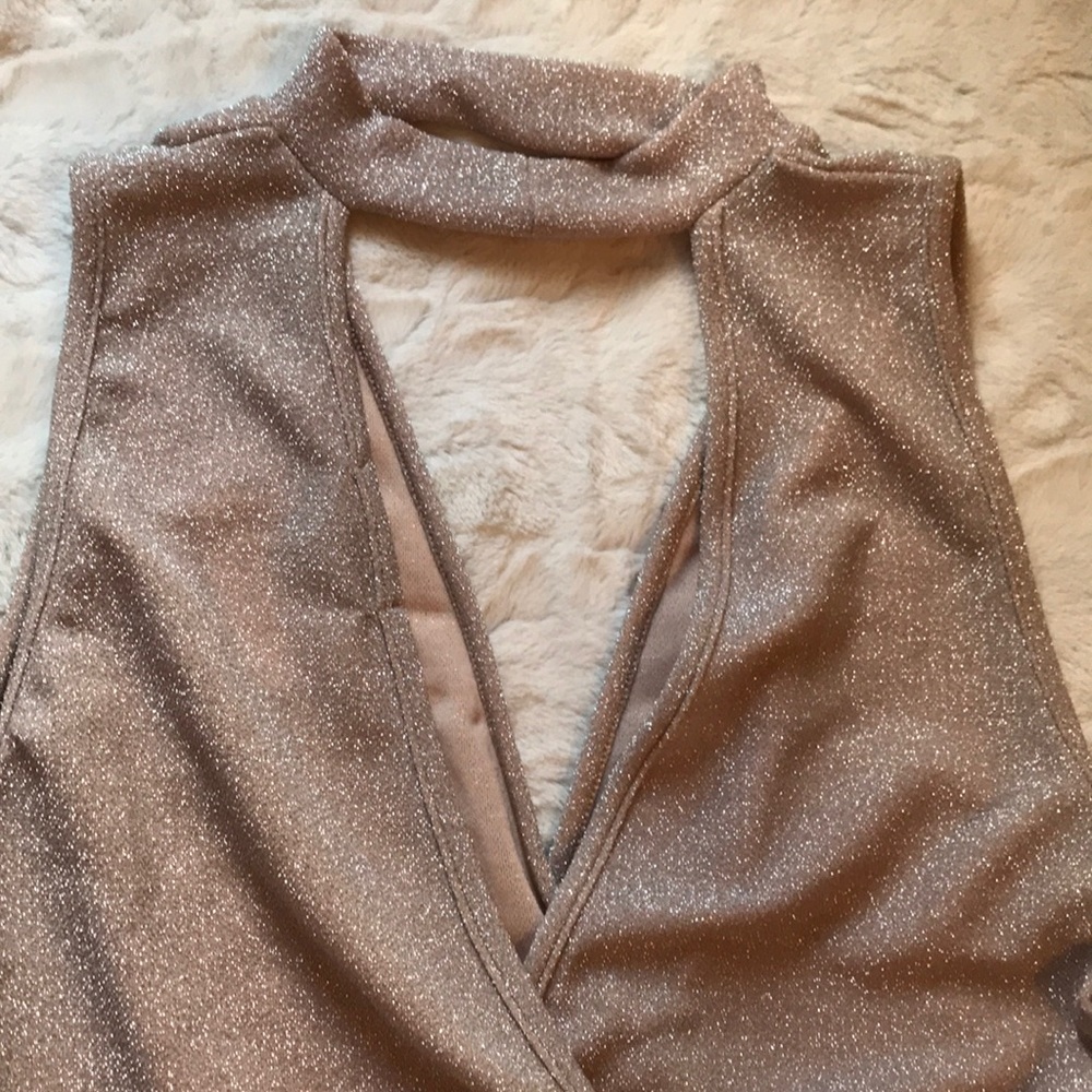 ❗️LAST❗️Mauve shimmer choker bodysuit - Picture 4 of 5